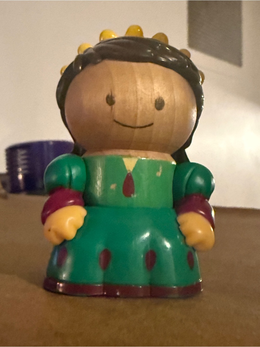 Vintage Learning Curve Play Town Wooden Queen Figure Toy